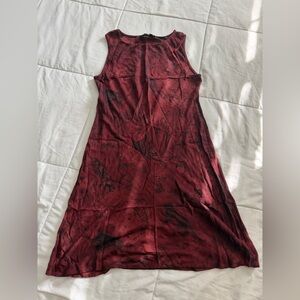 Carole Little Burgundy Dress with Black Design
